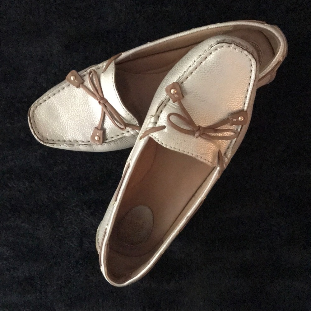 Gold leather Clark’s Loafer